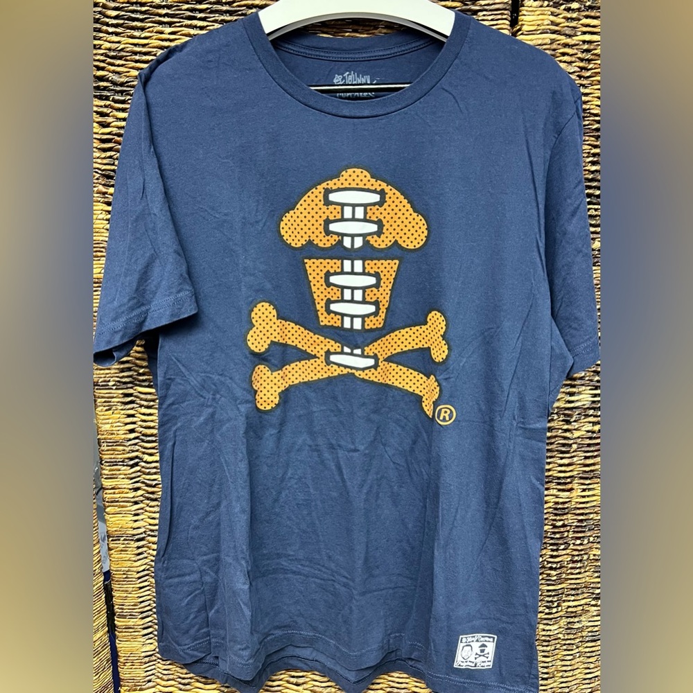 Johnny Cupcakes- Mens Navy Football themed shirt-2XLarge